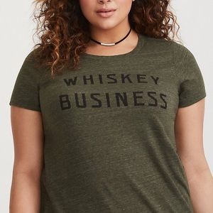 Torrid Olive Green ‘Whiskey Business' Crew Fitted Tee